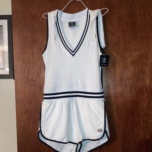 Champion White Romper with Black Accents org $75.00